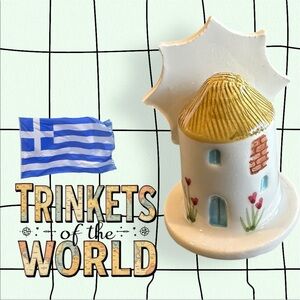 Handmade Mini Ceramic Santorini Windmill